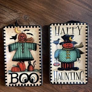 Halloween Decorative Plaques - Black and Orange